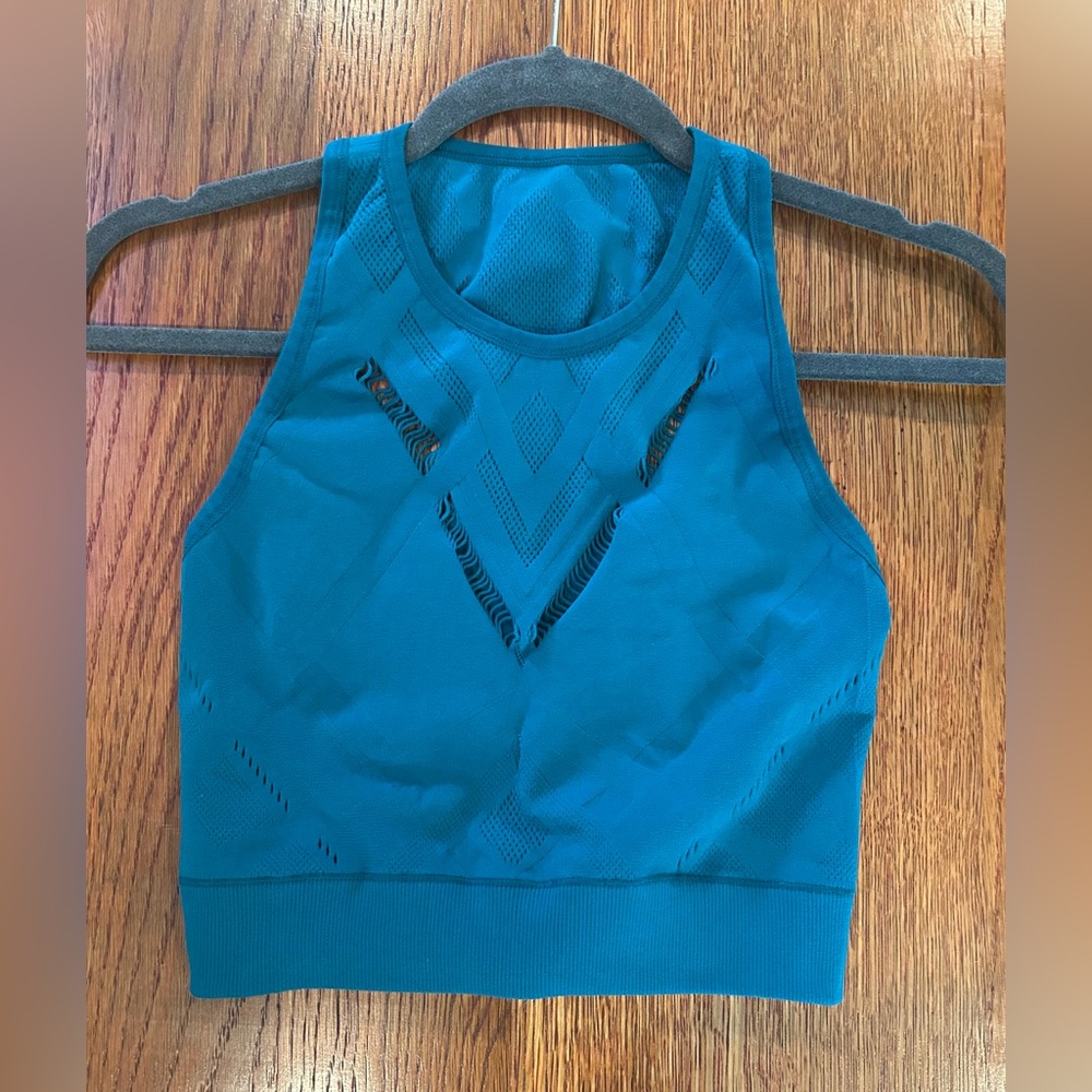 Sweaty Betty Athlete Seamless Tank Top SB4718 Petrol Blue Teal Green - Size S/M